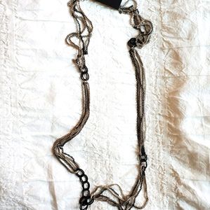 DONATED 😃3 for 20😃 Silver and Black Long Necklace